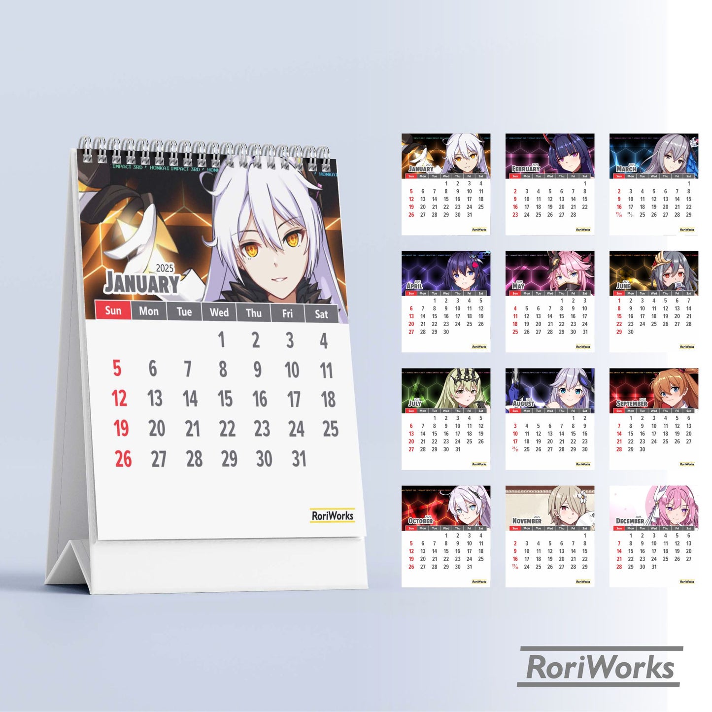 Honkai Impact 3 - Mini Desk Calendar 2025
