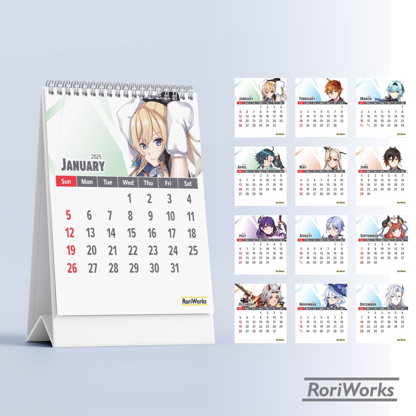 Genshin Impact - Mini Desk Calendar 2025
