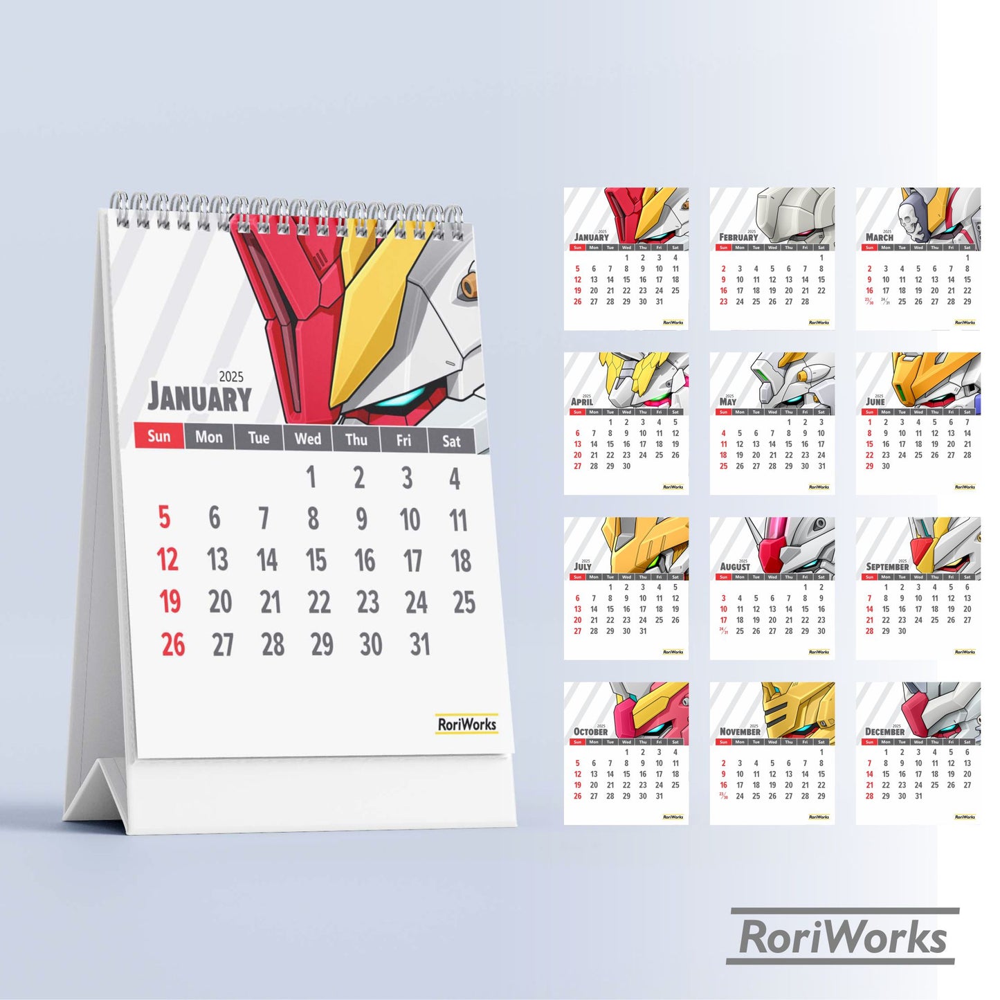 Gundam - Mini Desk Calendar 2025
