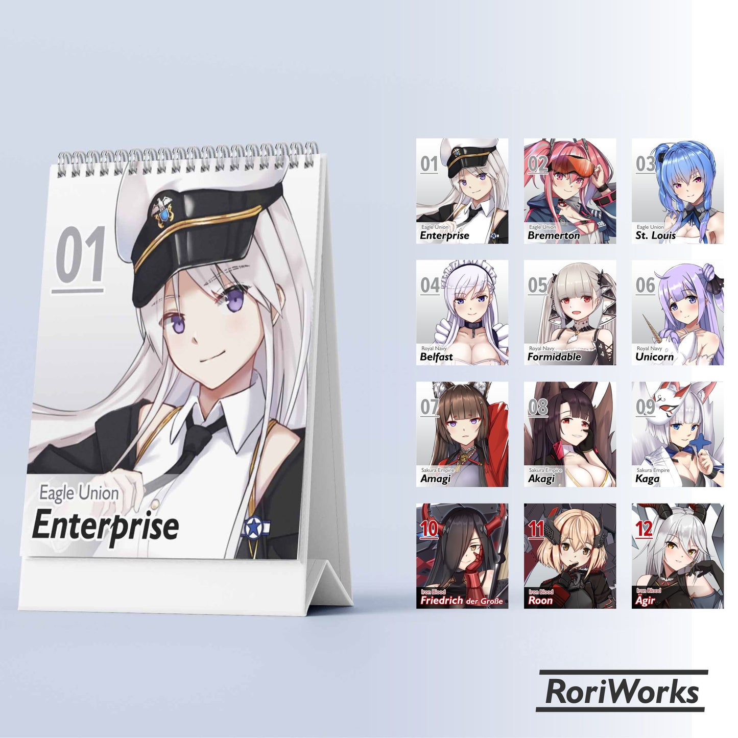 Azur Lane - Mini Desk Calendar 2025