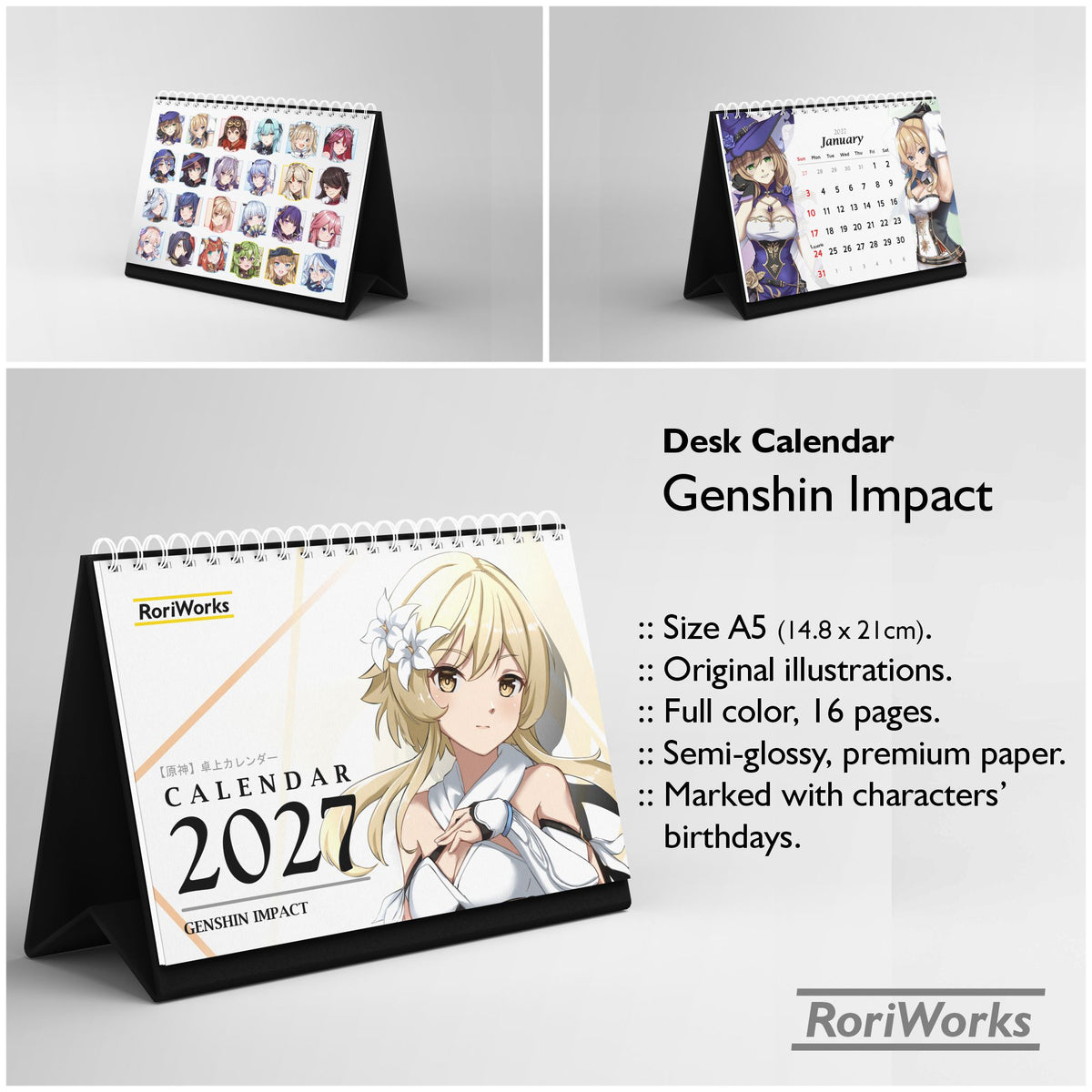 Genshin Impact - Desk Calendar 2027