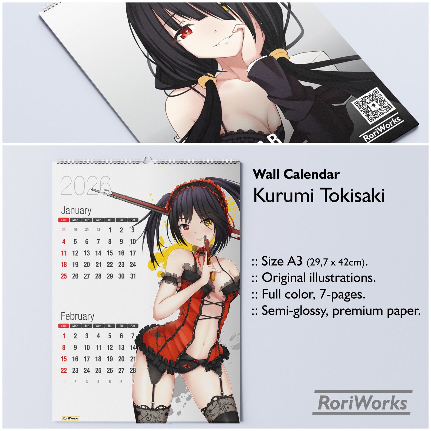 Kurumi Tokisaki - Wall Calendar 2026