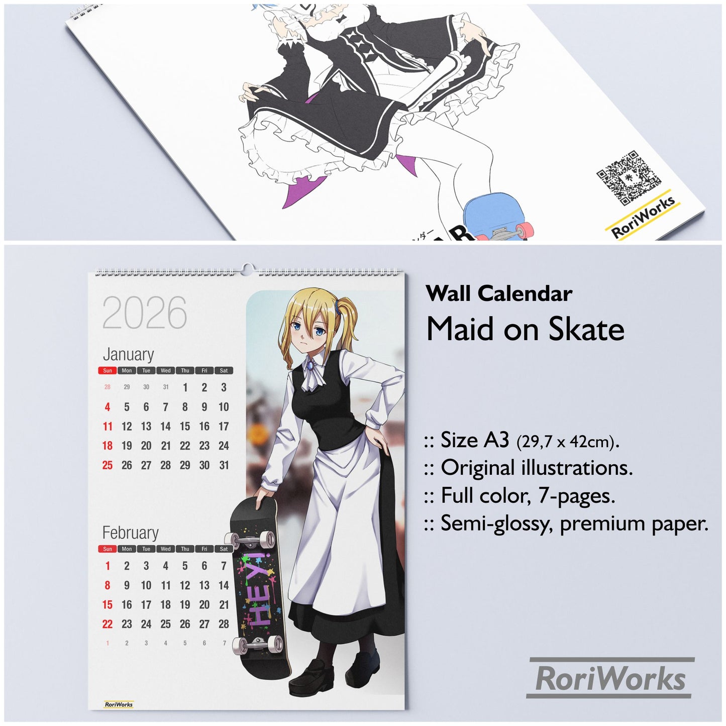 Maid on Skate - Wall Calendar 2026