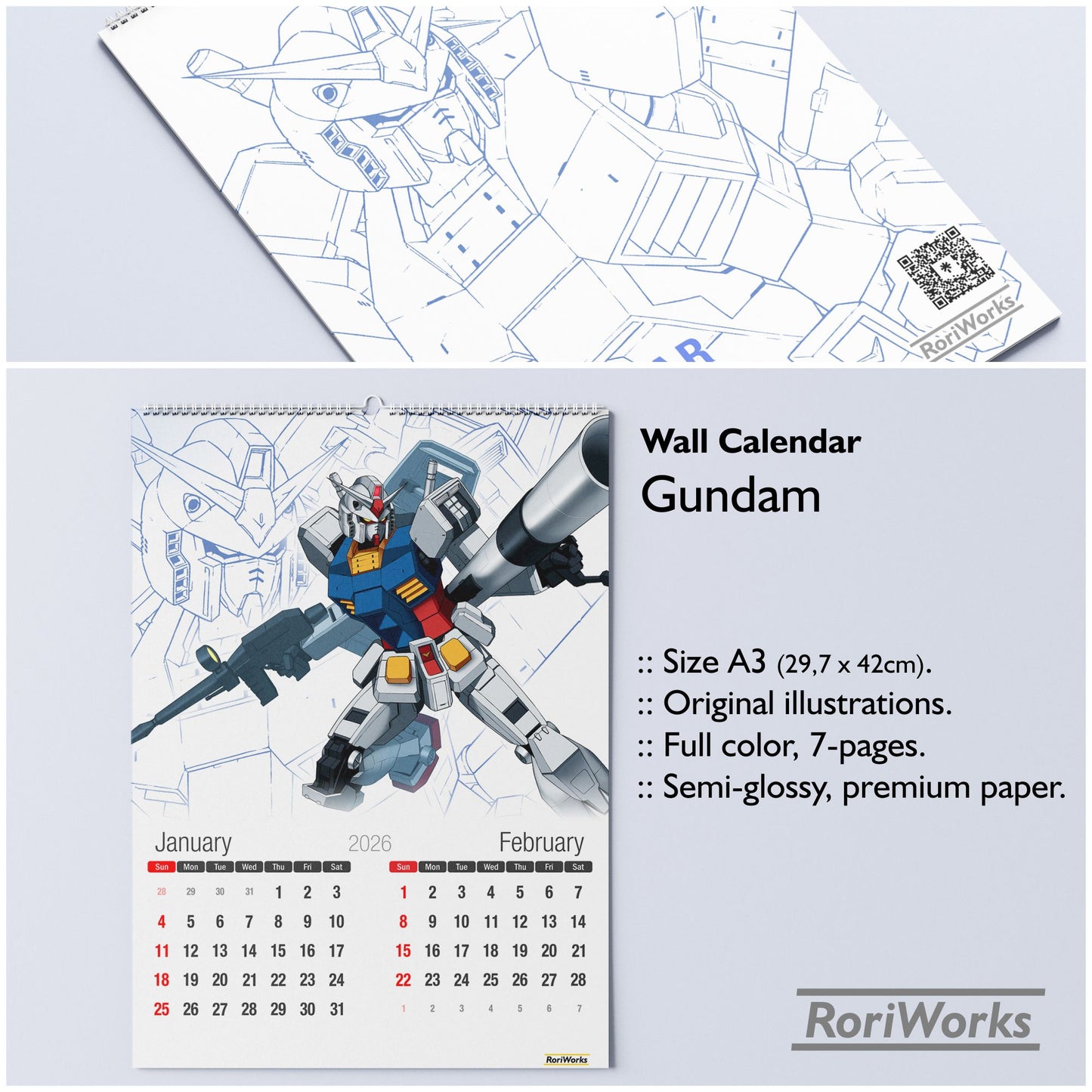Gundam - Wall Calendar 2026