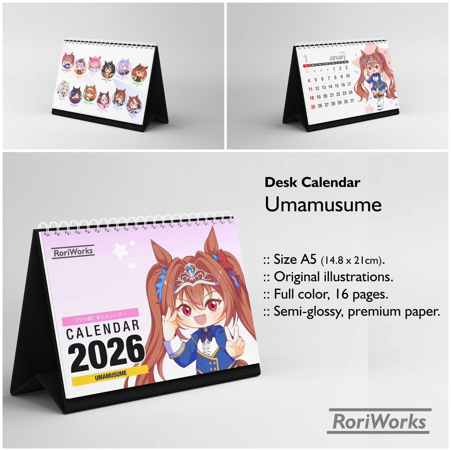Umamusume - Desk Calendar 2026