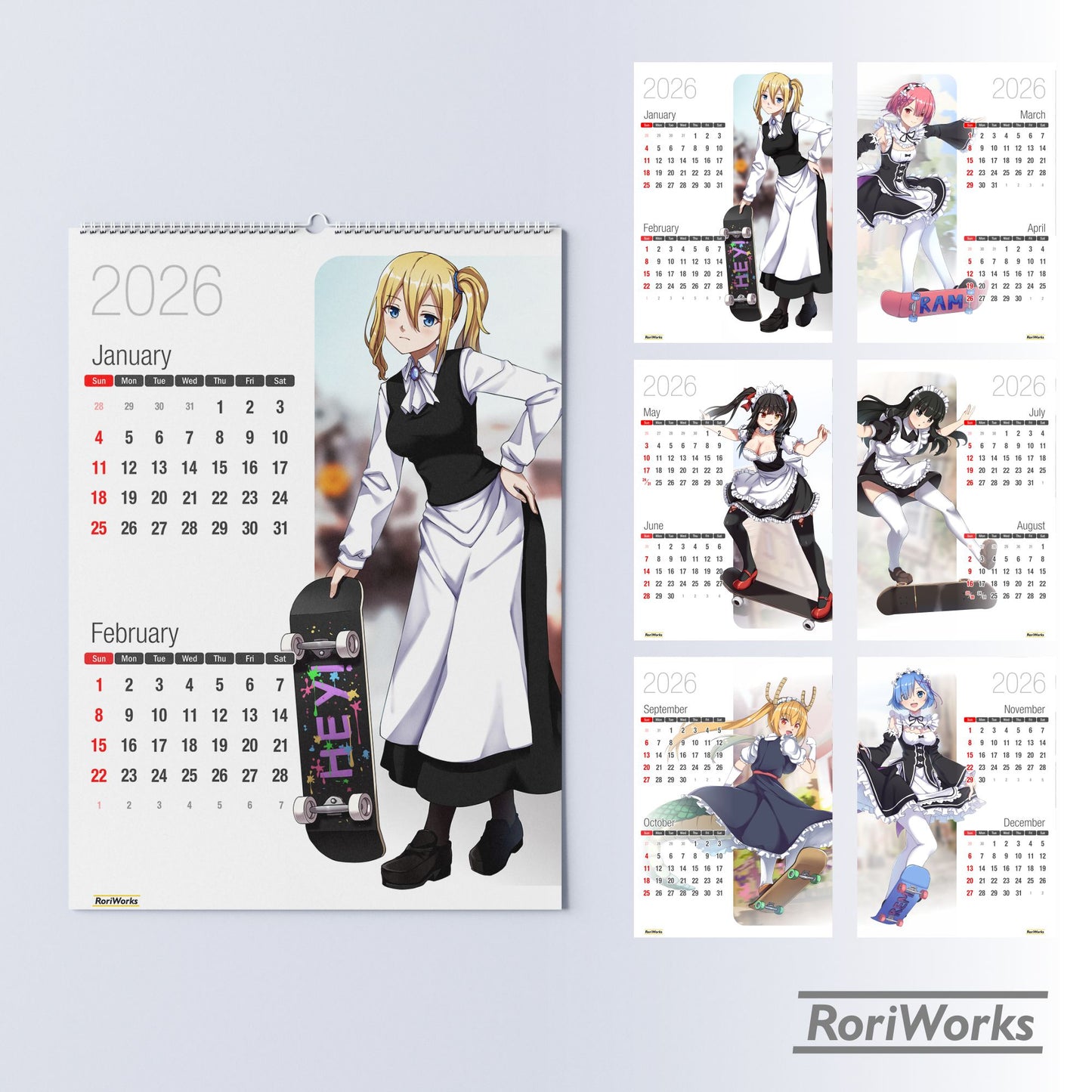 Maid on Skate - Wall Calendar 2026