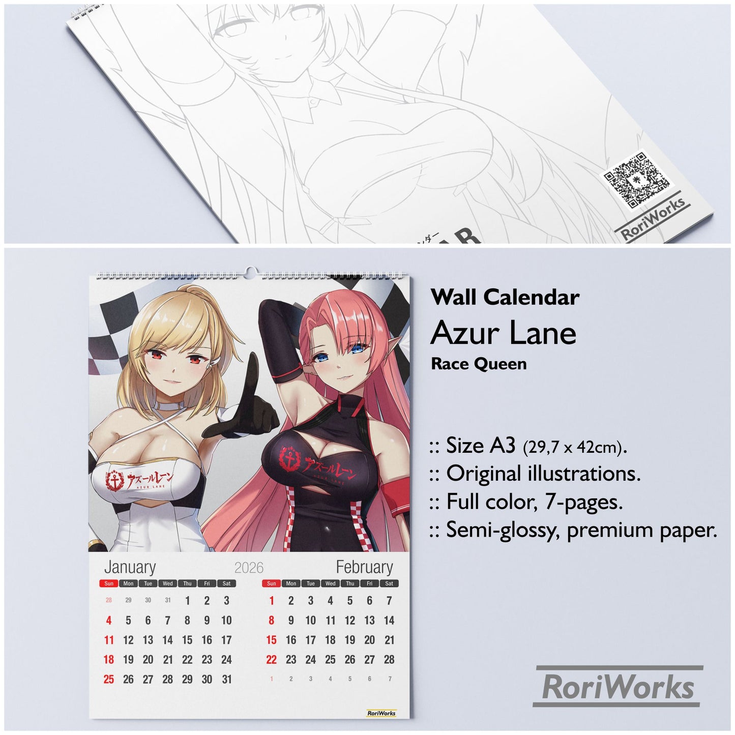 Azur Lane (Race Queen) - Wall Calendar 2026