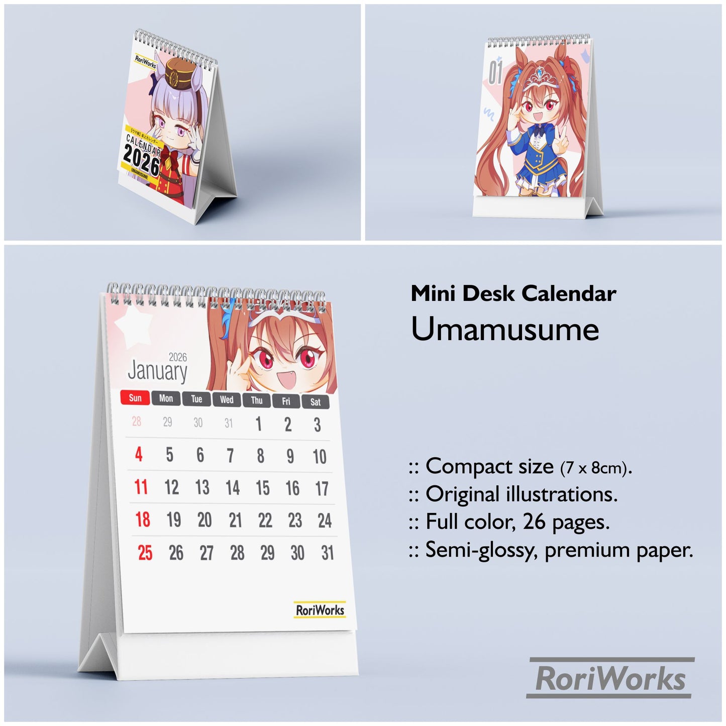 Umamusume - Mini Desk Calendar 2026