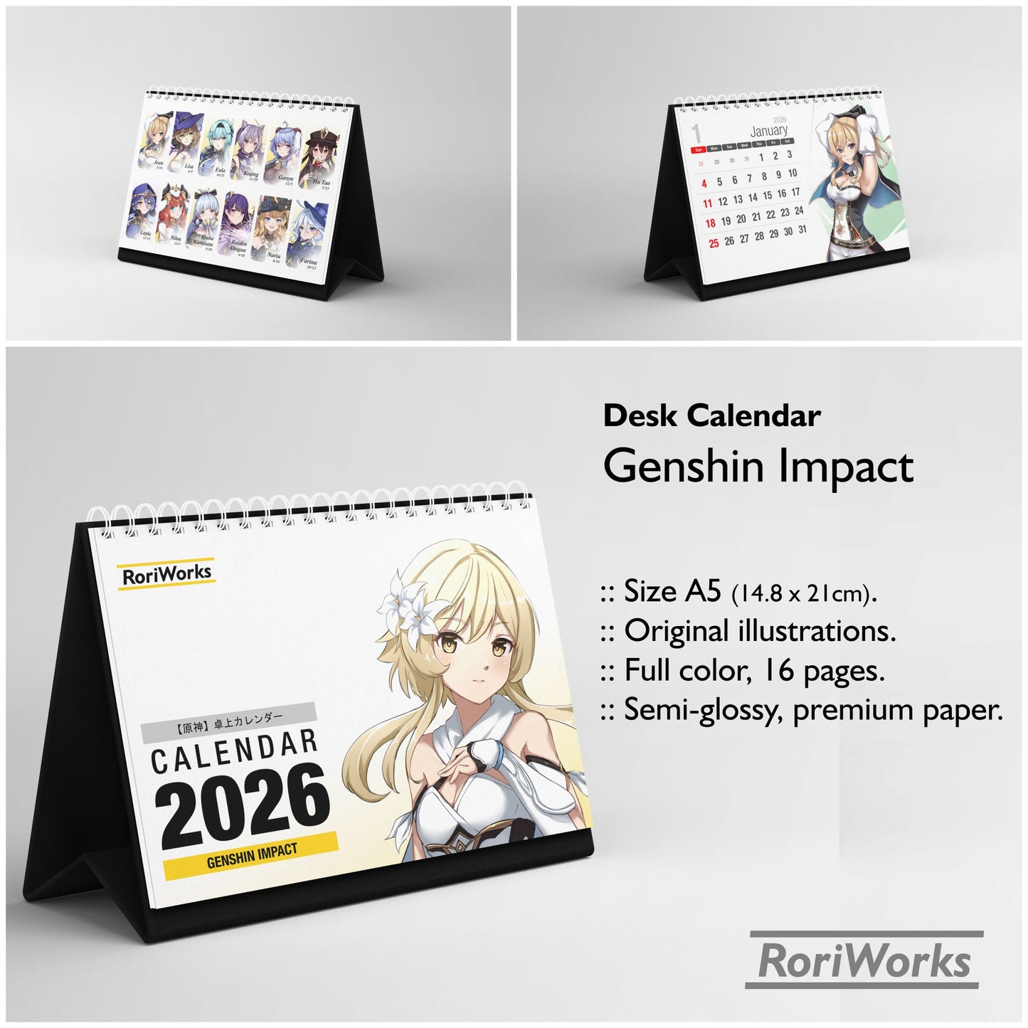 Genshin Impact - Desk Calendar 2026