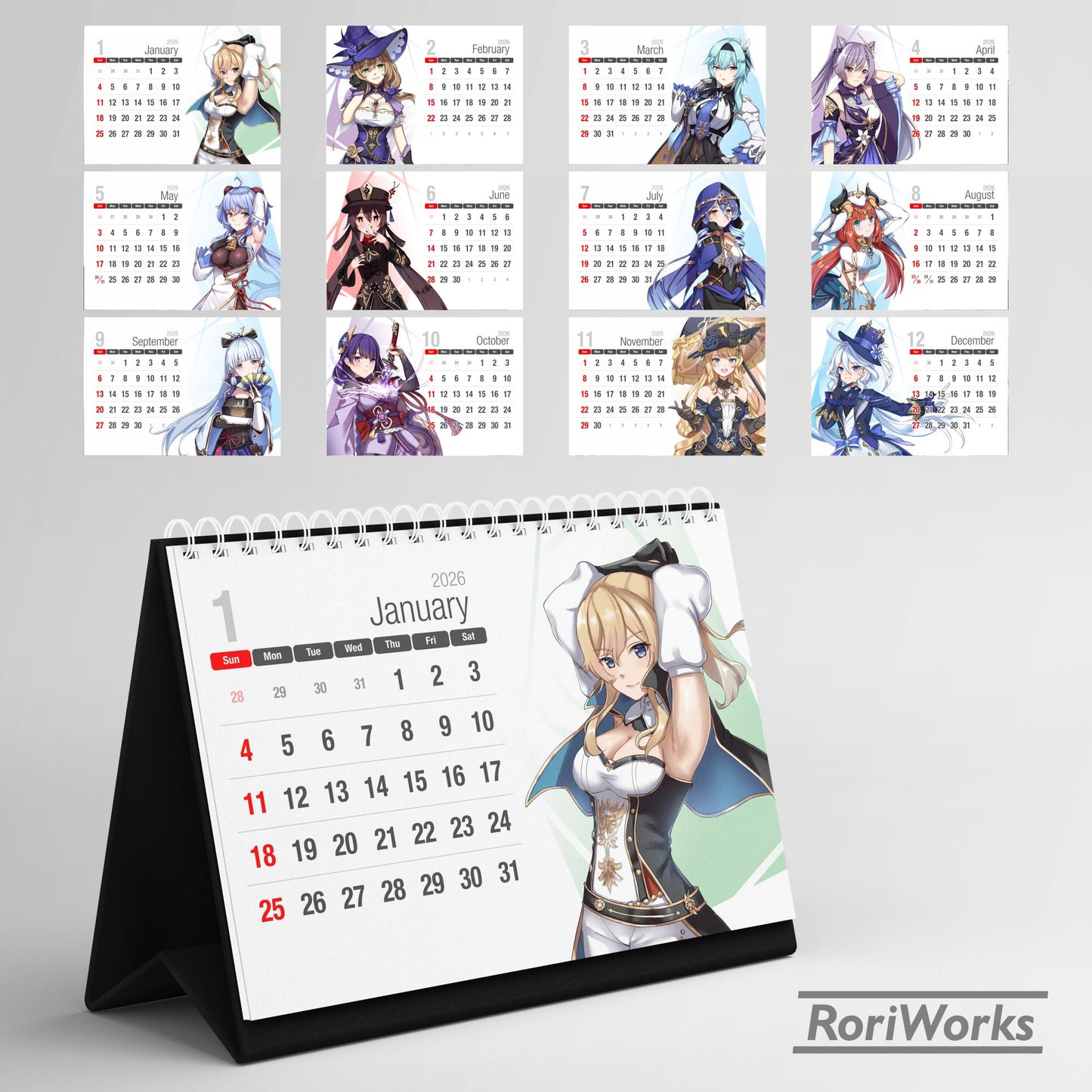 Genshin Impact - Desk Calendar 2026