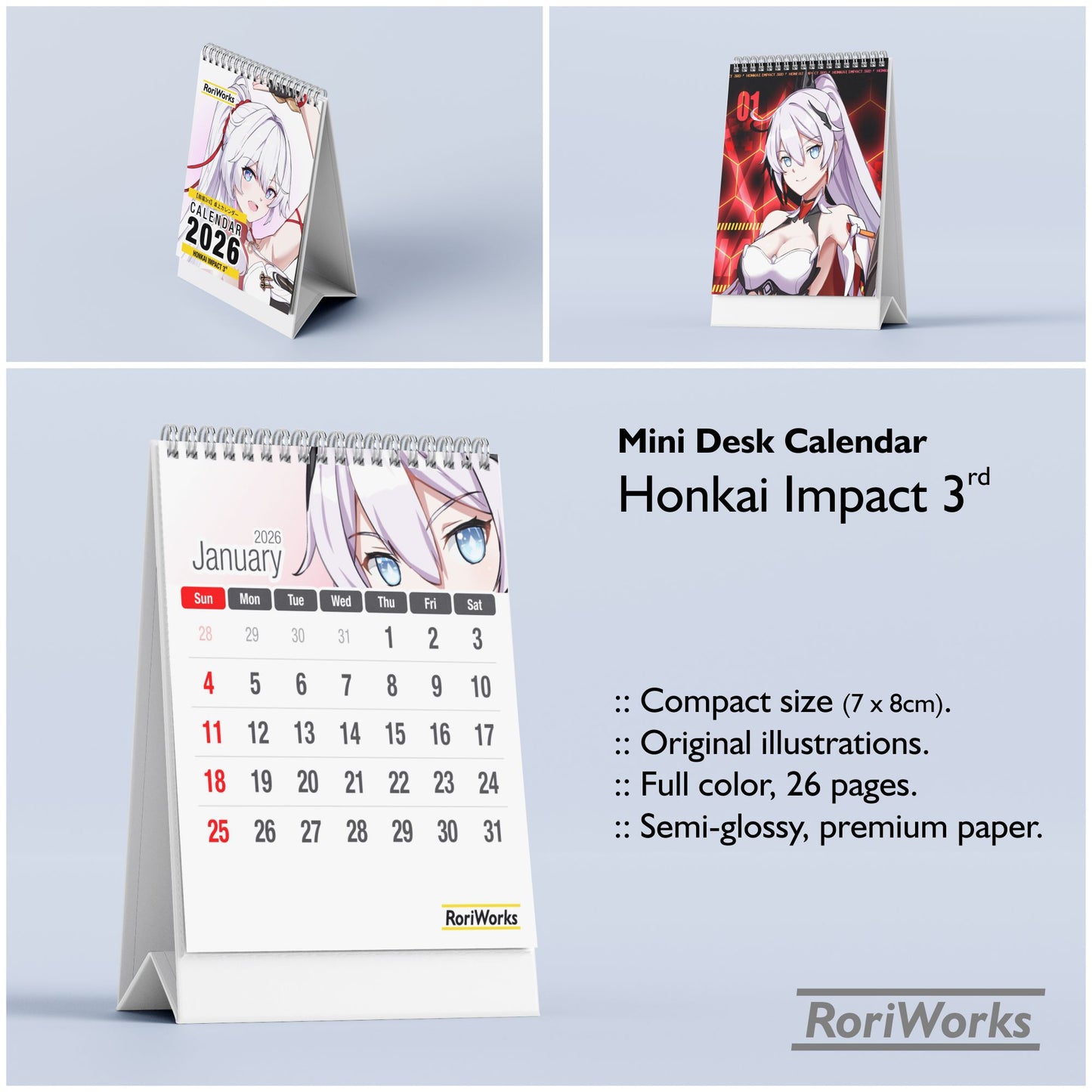 Honkai Impact 3rd - Mini Desk Calendar 2026