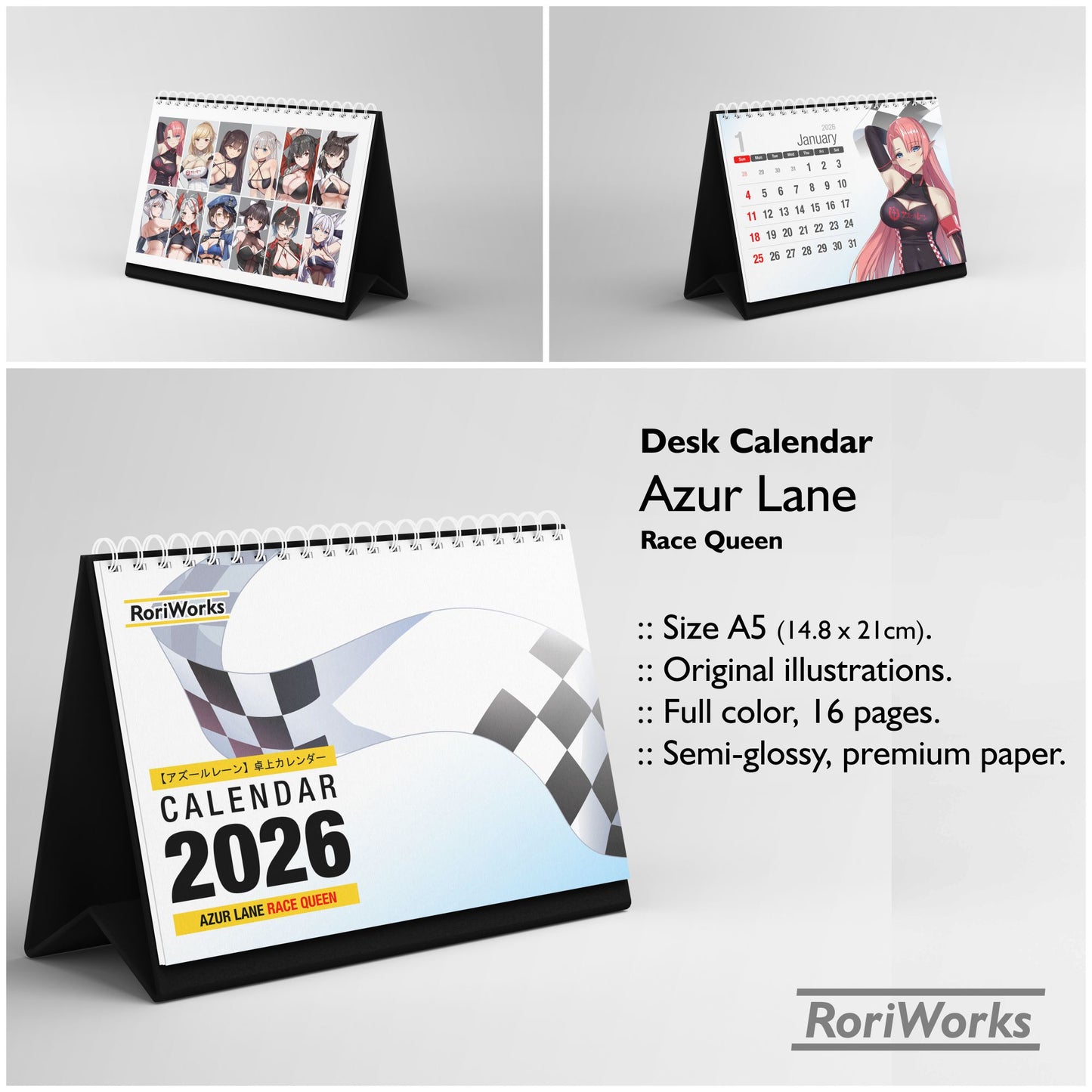 Azur Lane (Race Queen) - Desk Calendar 2026