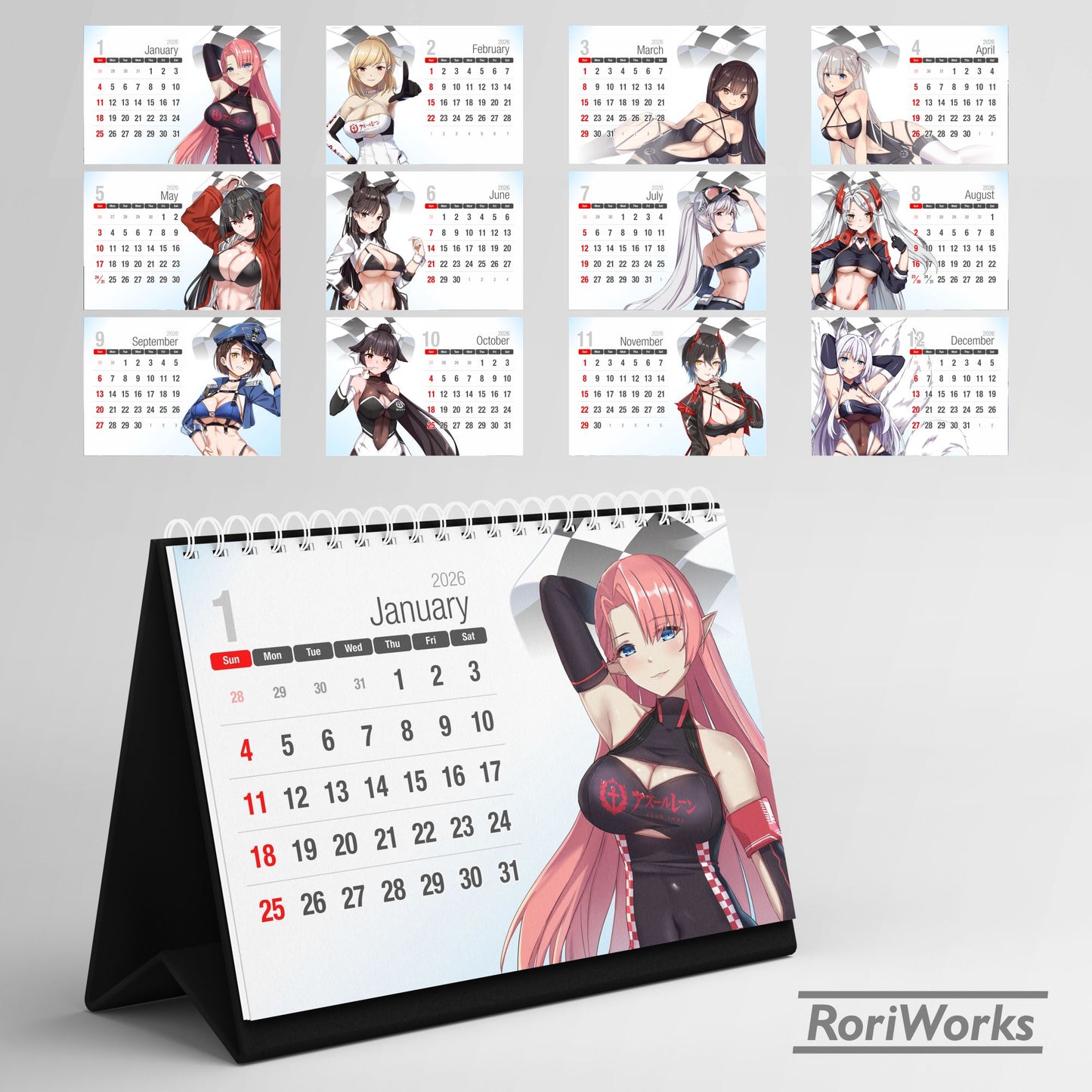 Azur Lane (Race Queen) - Desk Calendar 2026