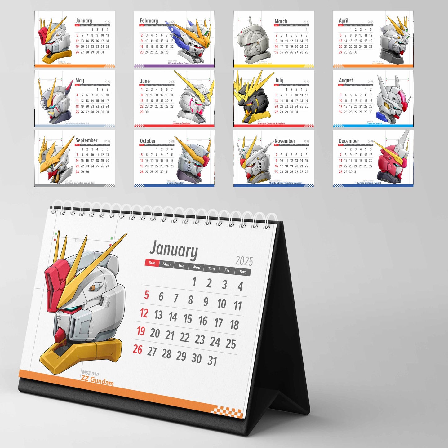 Gundam Head - Desk Calendar 2025