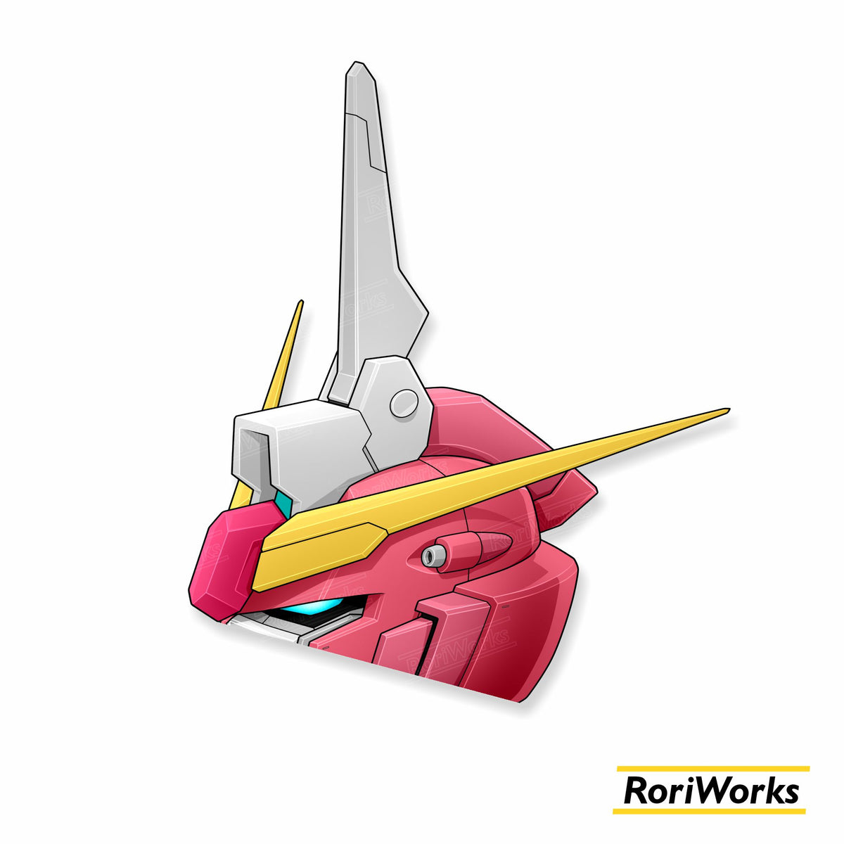 ∞ Justice Gundam Type II Head - Peeking Sticker