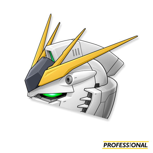 ν Gundam Head - Peeking Sticker