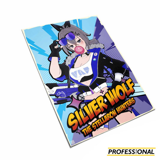 Silver Wolf Retro Pop Art - Art Print