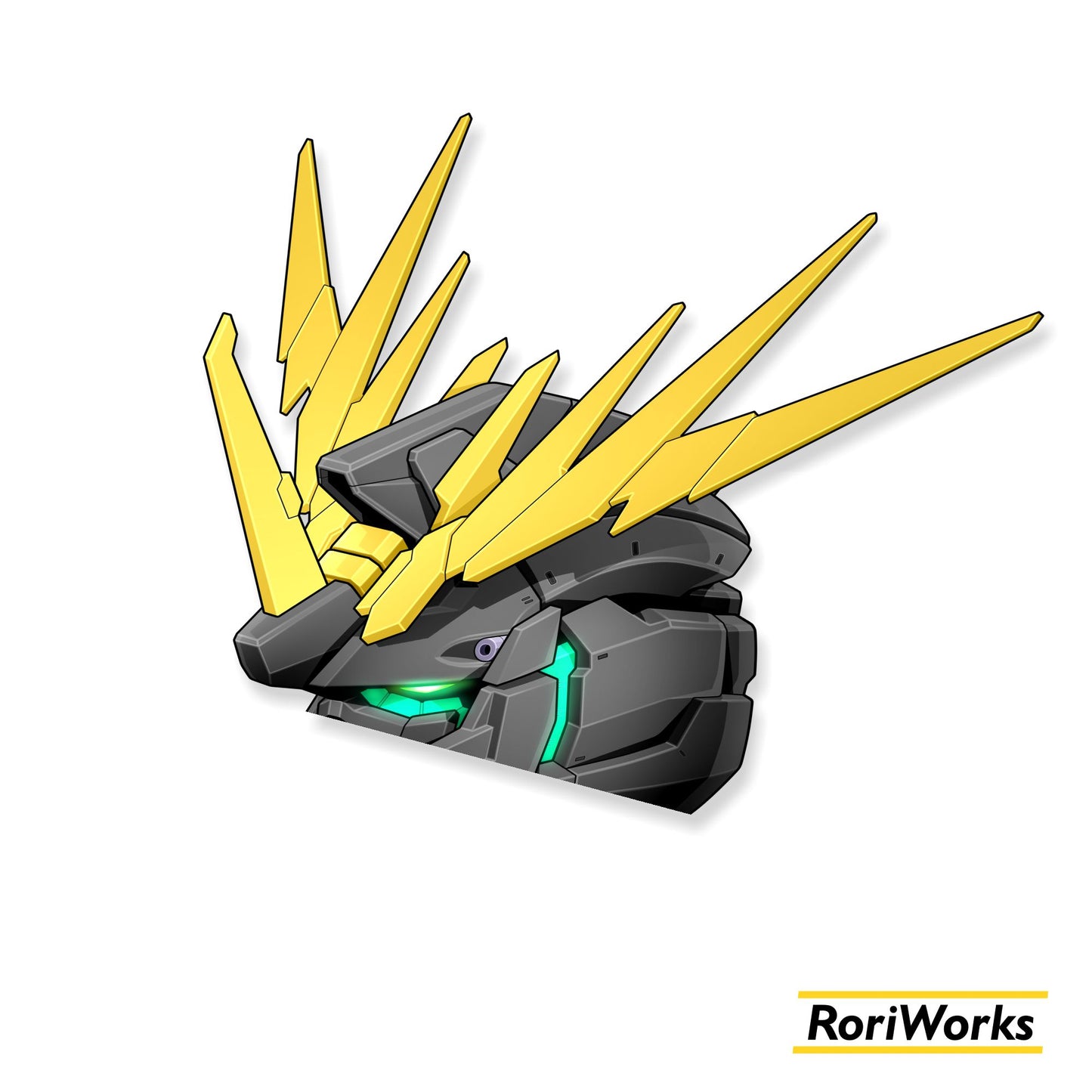 Unicorn Gundam Banshee Head (Awaken) - Peeking Sticker