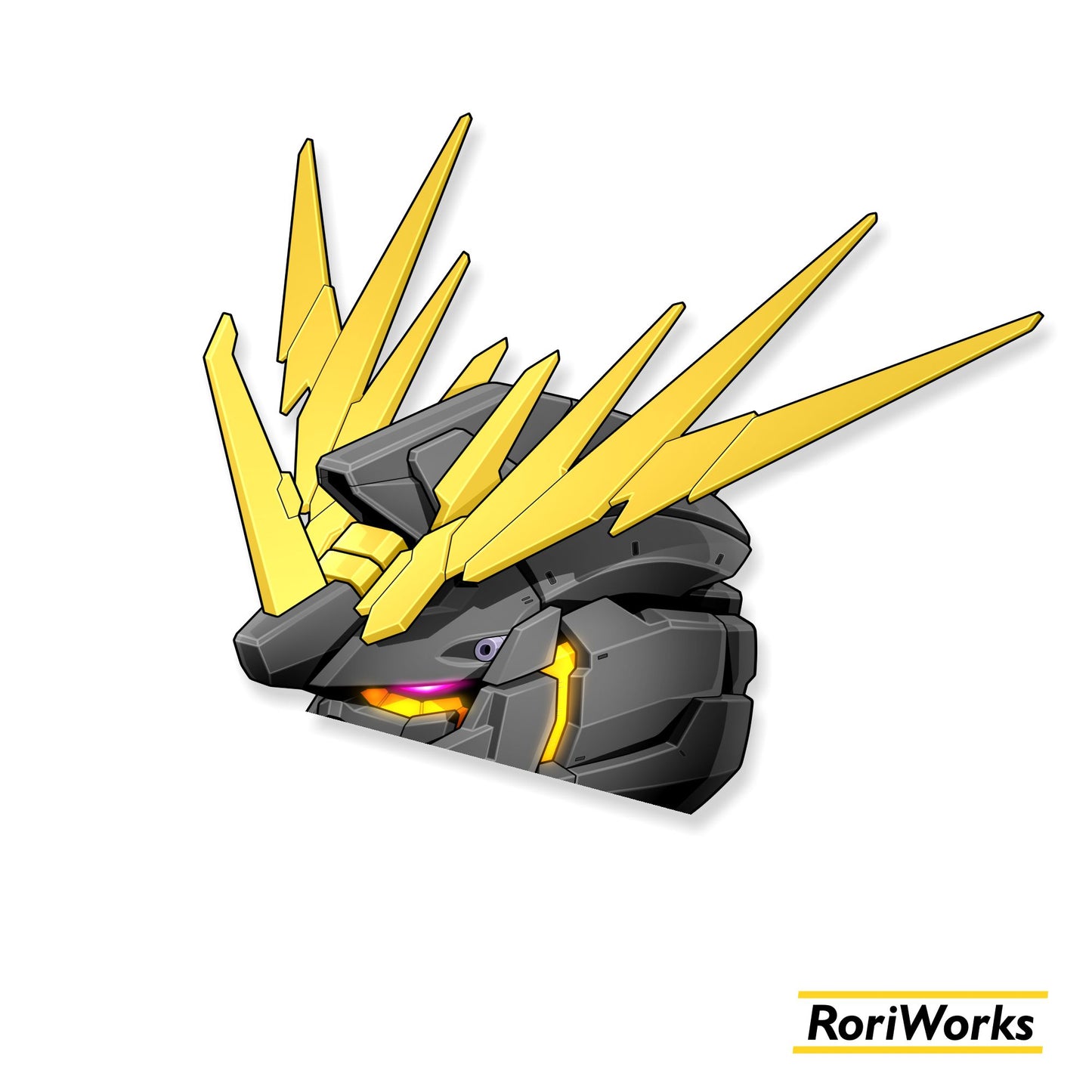 Unicorn Gundam Banshee Head - Peeking Sticker