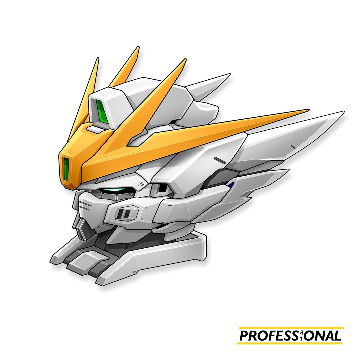 Wing Gundam Snow White Head - Sticker