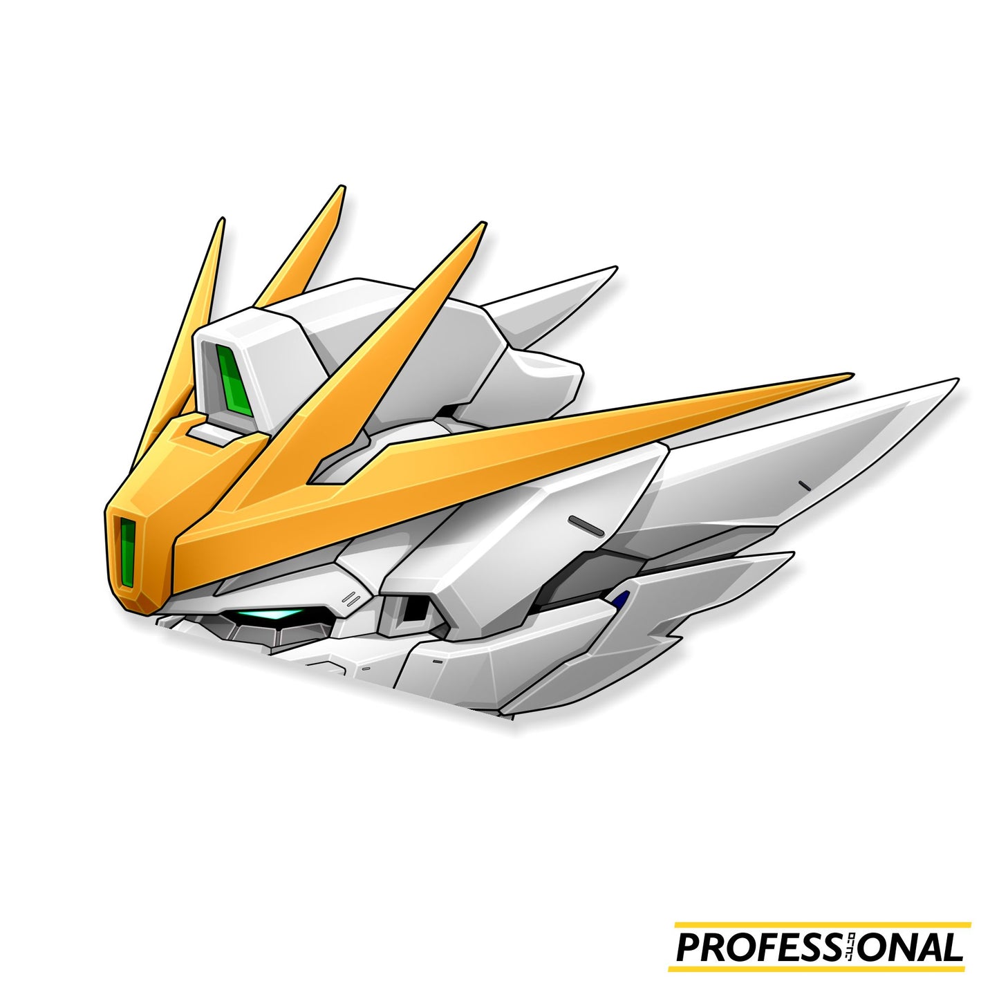 Wing Gundam Snow White Head - Peeking Sticker