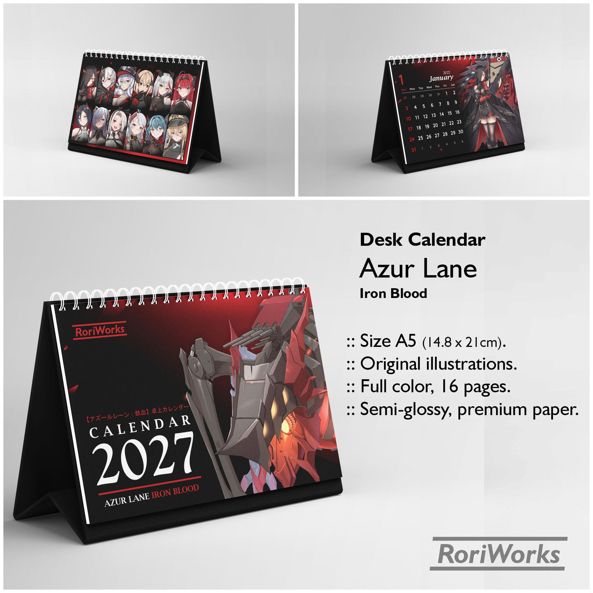 Azur Lane (Iron Blood) - Desk Calendar 2027