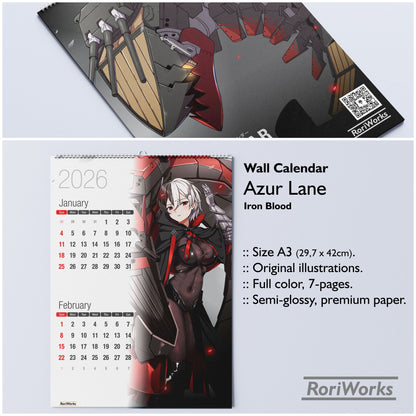 Azur Lane (Iron Blood) - Wall Calendar 2026