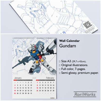 Gundam - Wall Calendar 2026