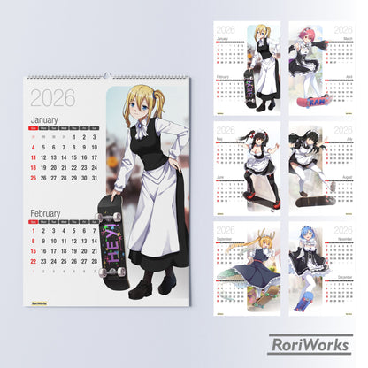 Maid on Skate - Wall Calendar 2026