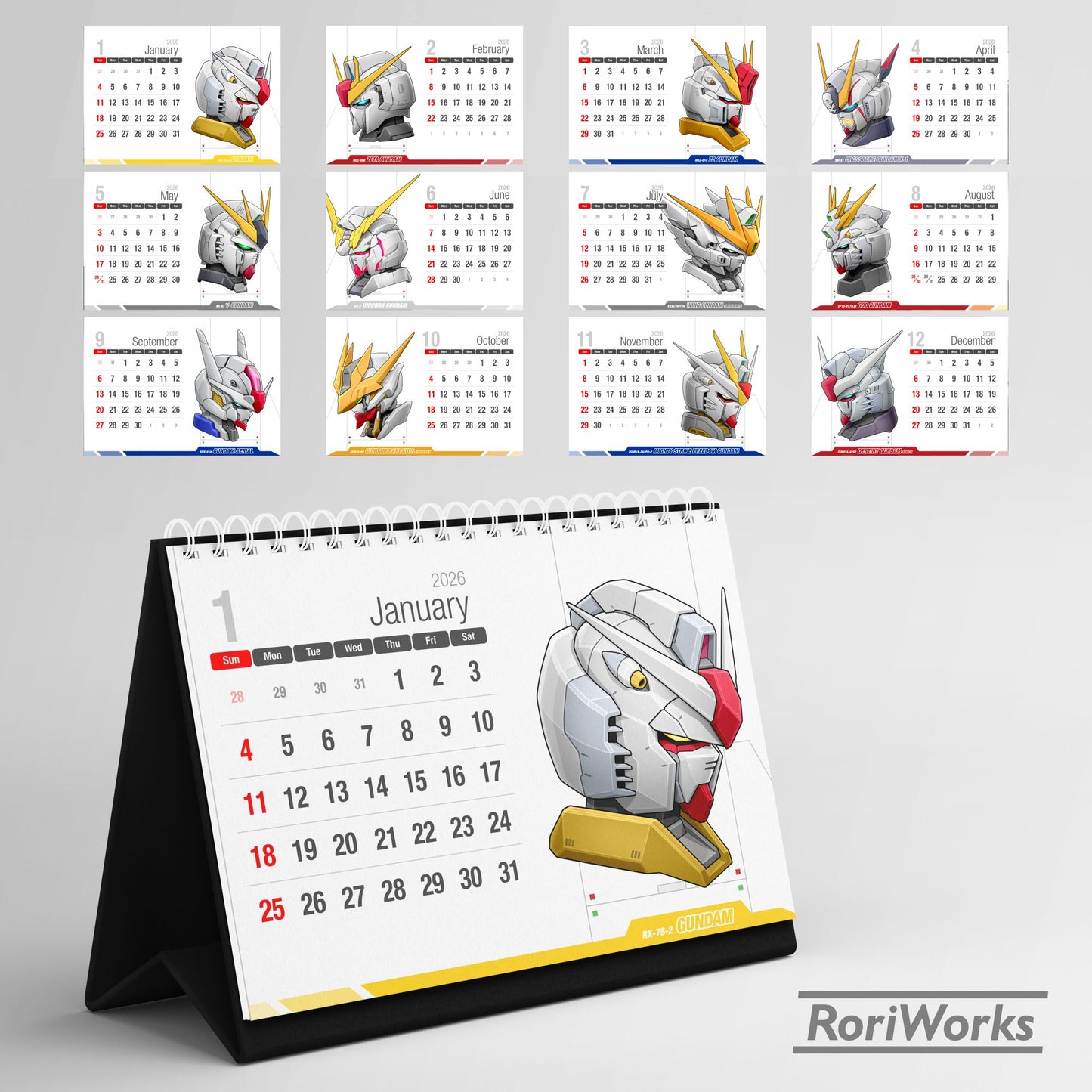 Gundam - Desk Calendar 2026