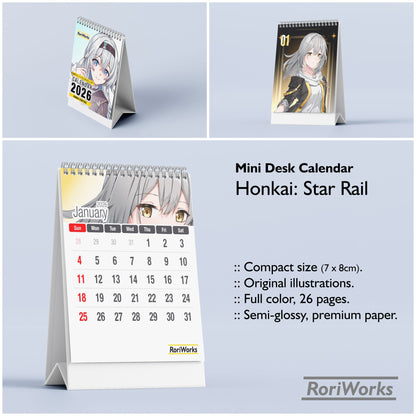 Honkai: Star Rail - Mini Desk Calendar 2026