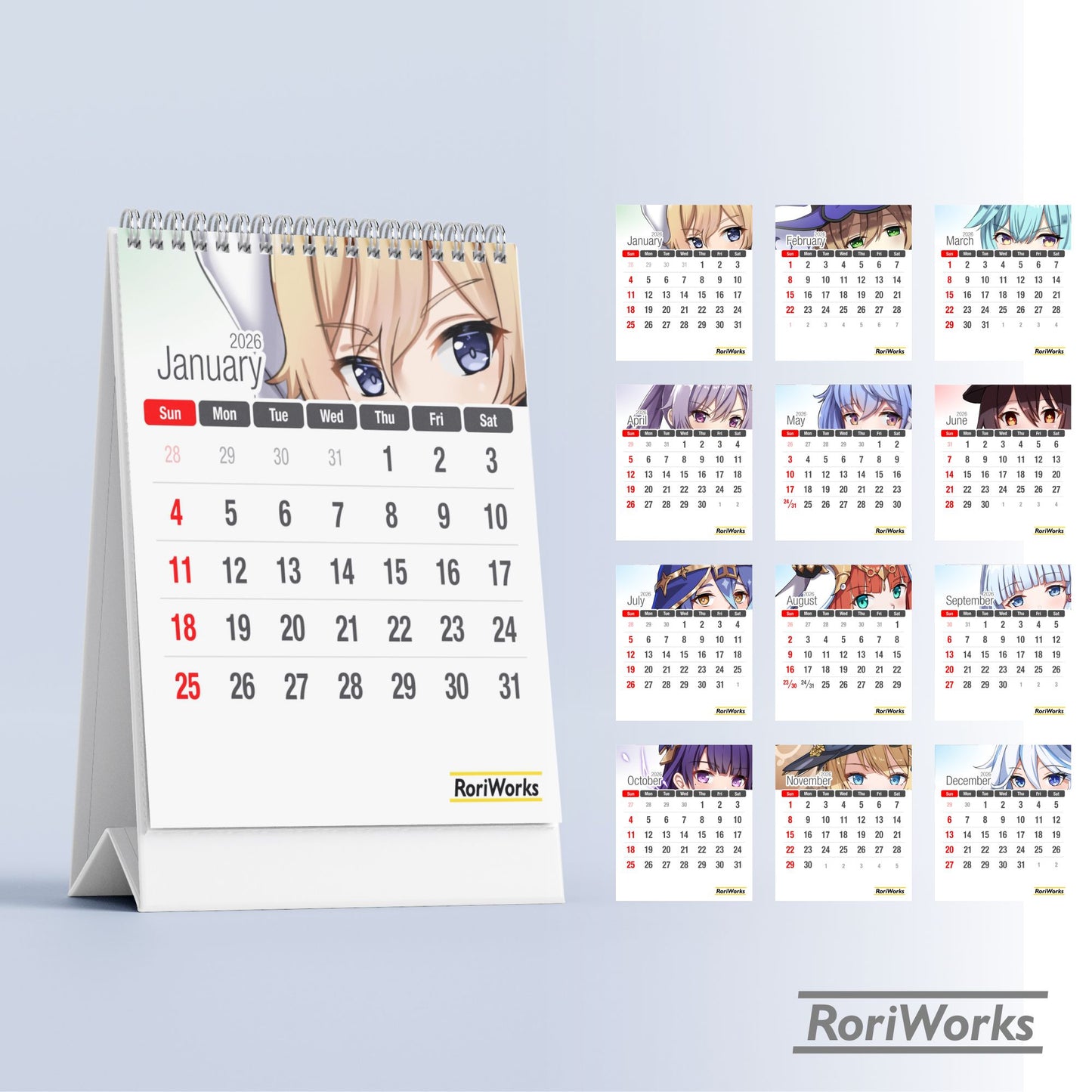 Genshin Impact - Mini Desk Calendar 2026