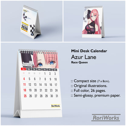 Azur Lane (Race Queen) - Mini Desk Calendar 2026