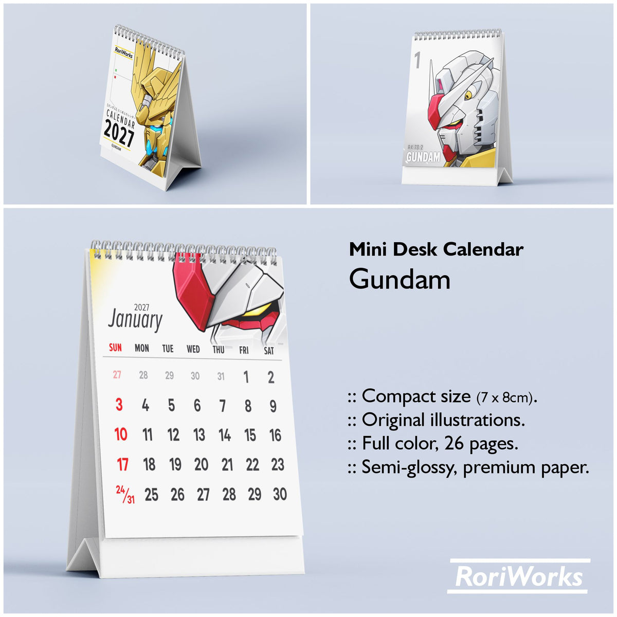 Gundam - Mini Desk Calendar 2027