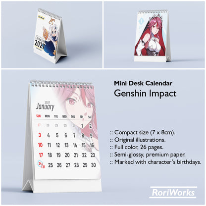 Genshin Impact - Mini Desk Calendar 2027