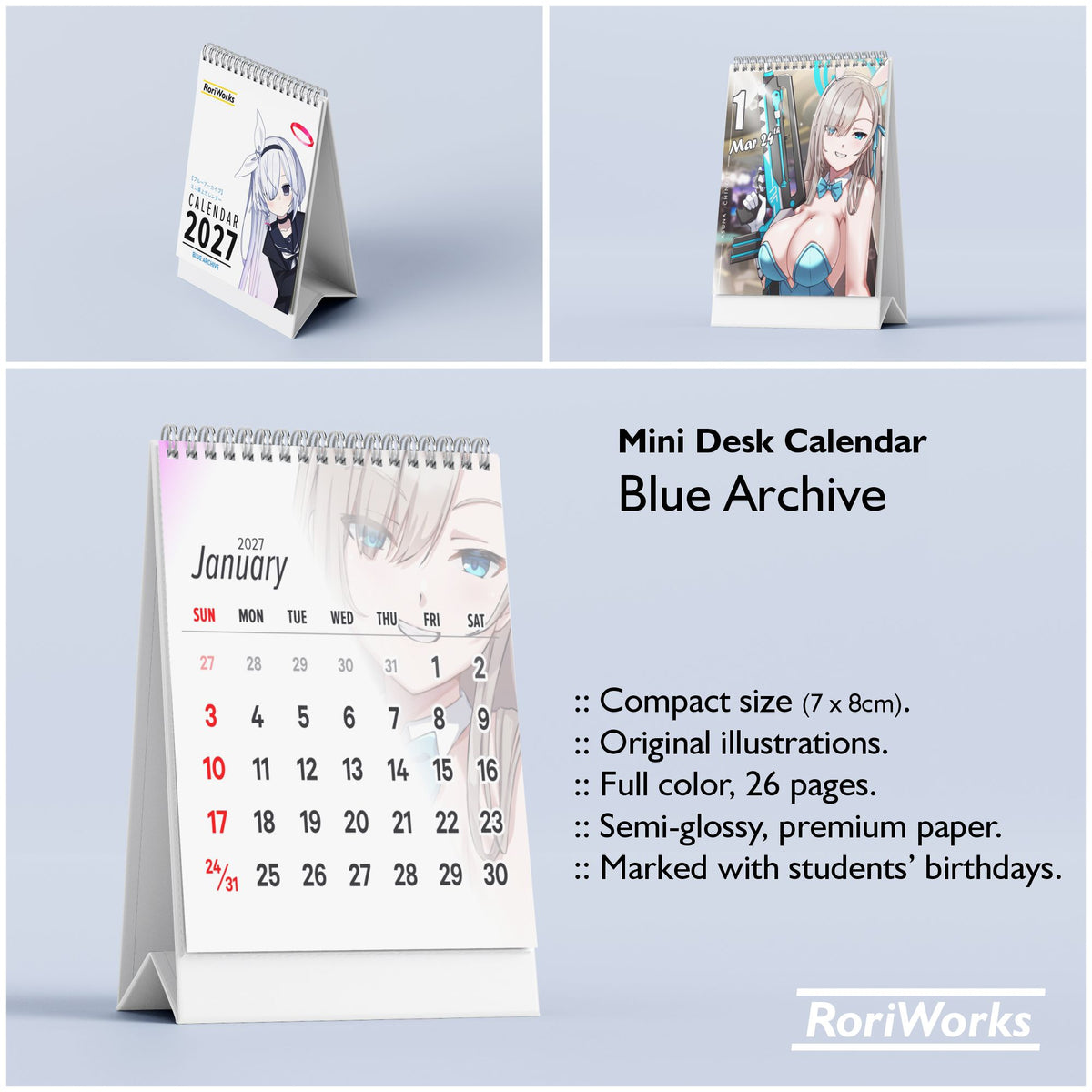 Blue Archive - Mini Desk Calendar 2027