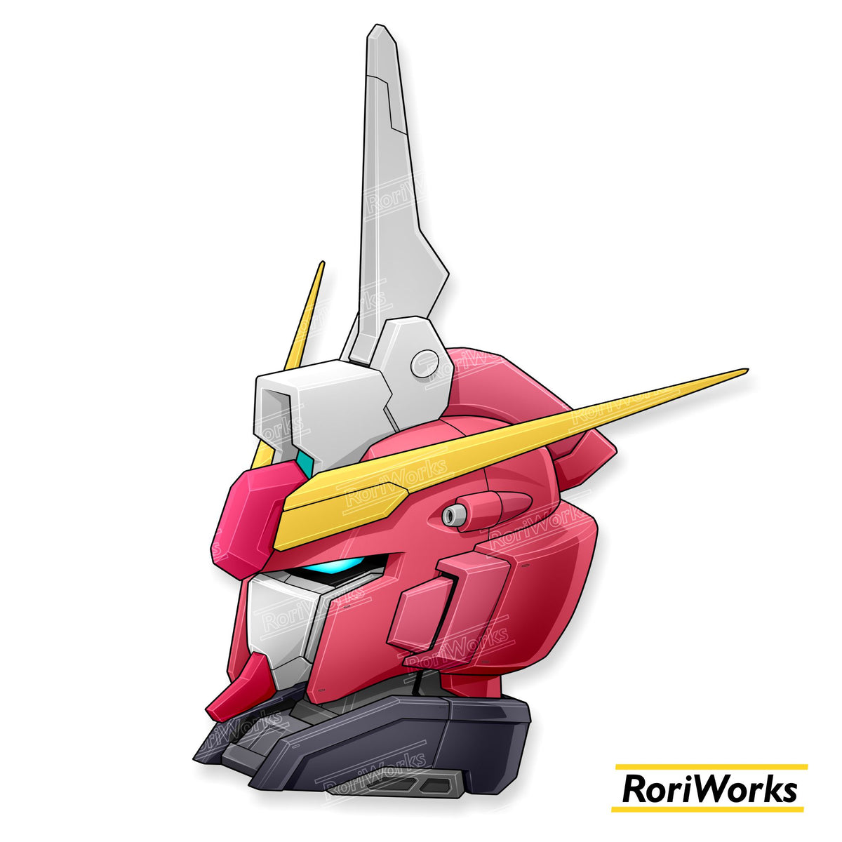 ∞ Justice Gundam Type II Head - Sticker