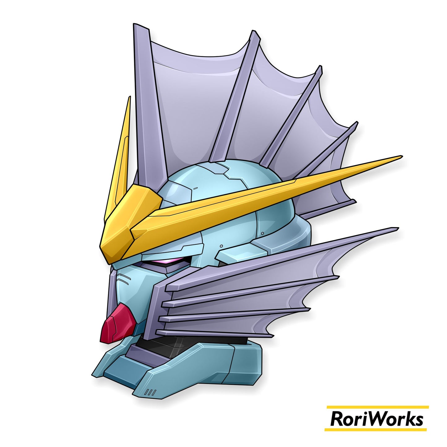 Mermaid Gundam Head - Sticker