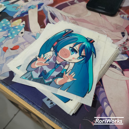 Miku (Chibi) - Reverse Sticker