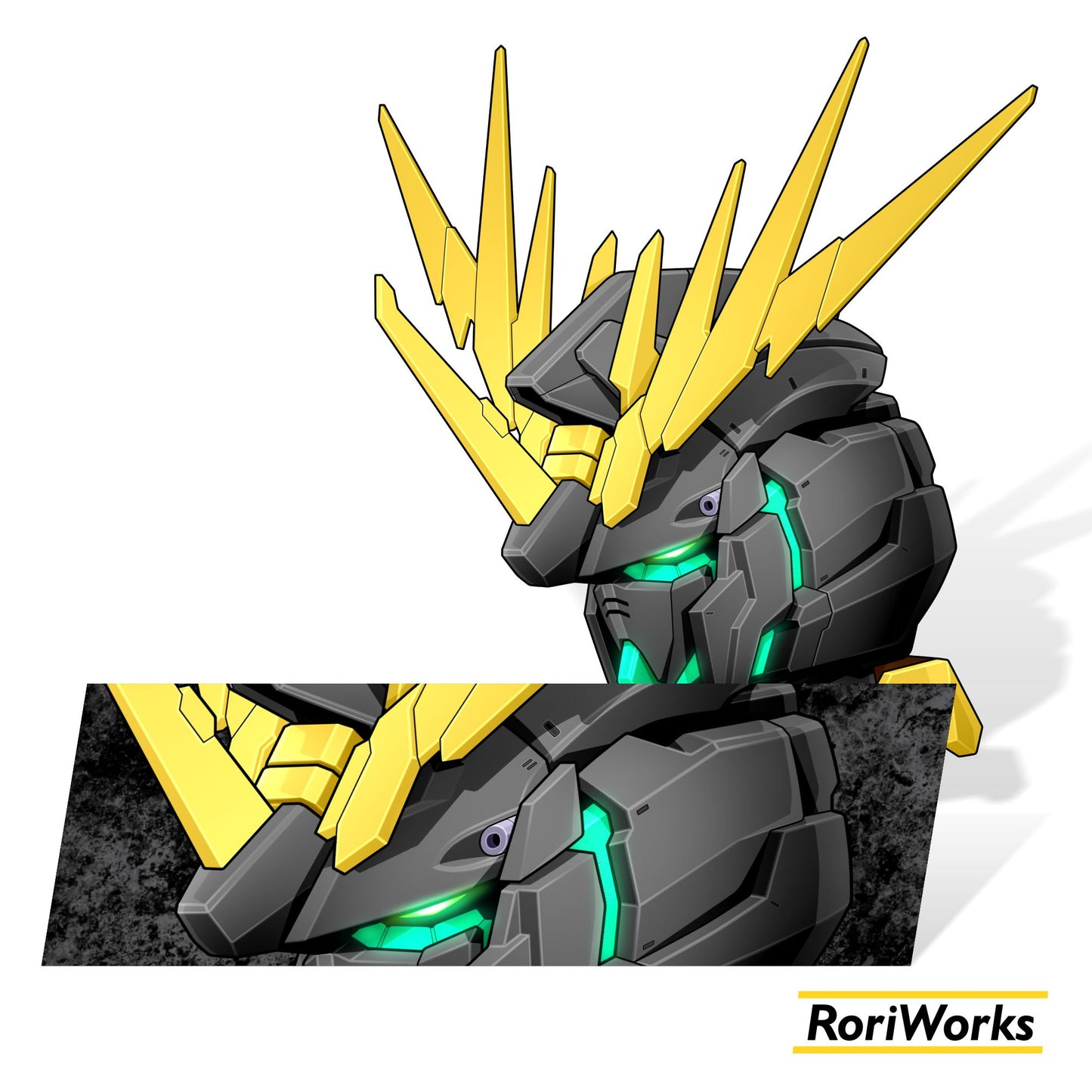 Unicorn Gundam Banshee Head (Awaken) - Sticker