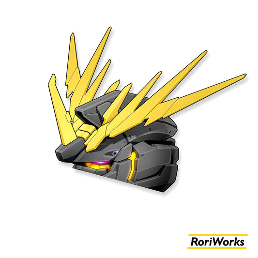 Unicorn Gundam Banshee Head - Peeking Sticker