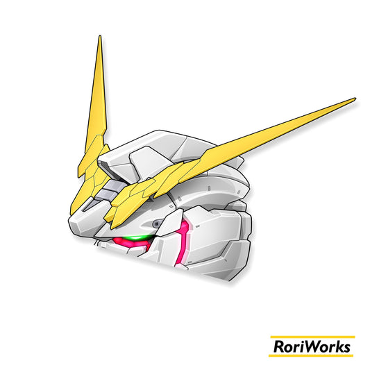 Unicorn Gundam Head - Peeking Sticker