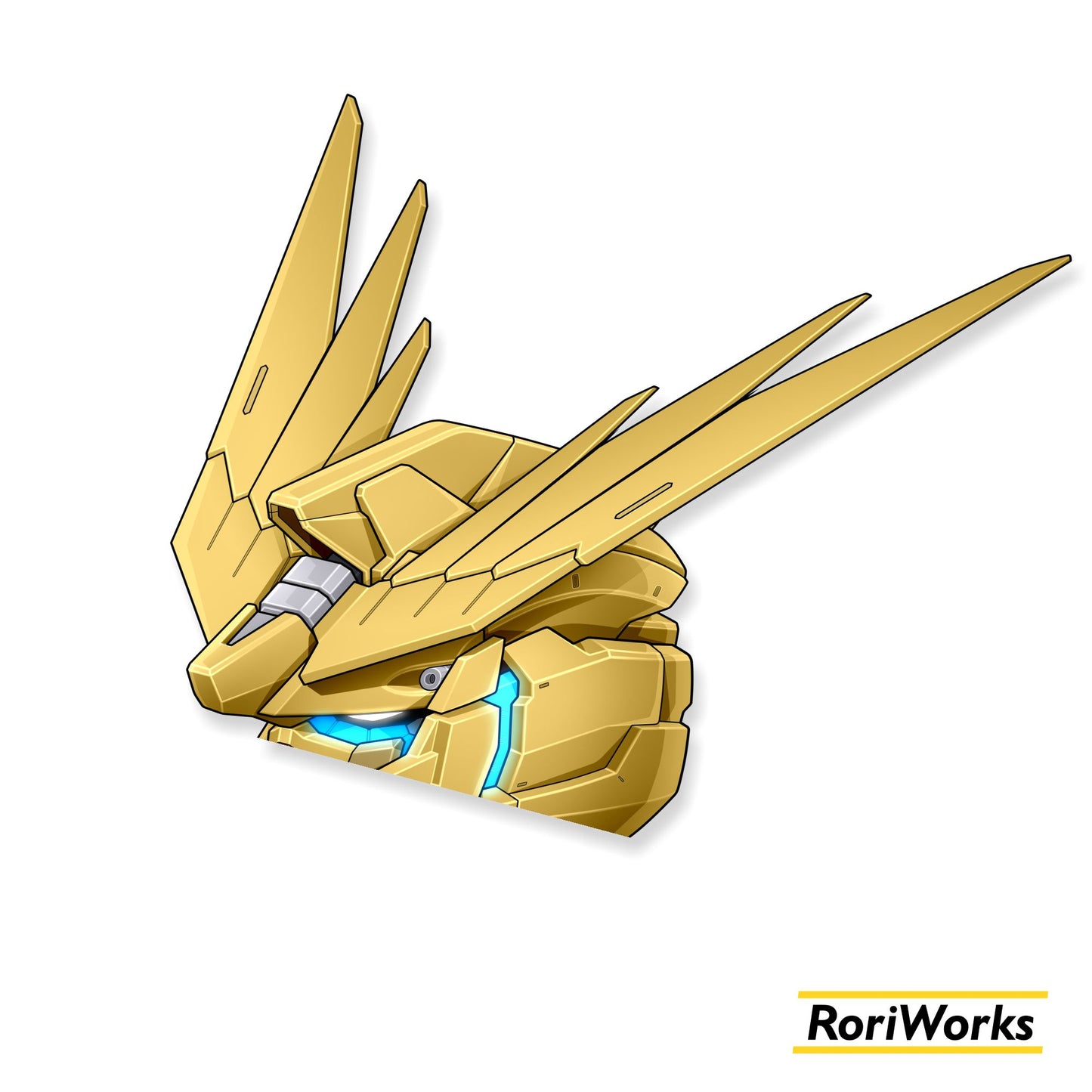 Unicorn Gundam Phenex Head - Peeking Sticker